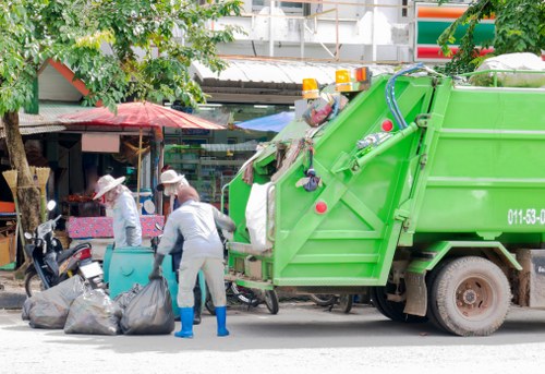Construction site with organized builders waste
