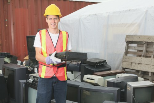 Investigation team reviewing waste collection records